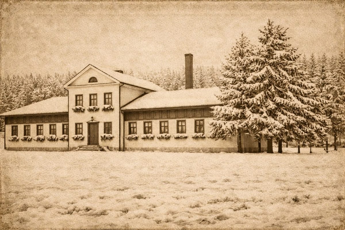 Herrenhaus Gut Buchenhof im Winter 1946